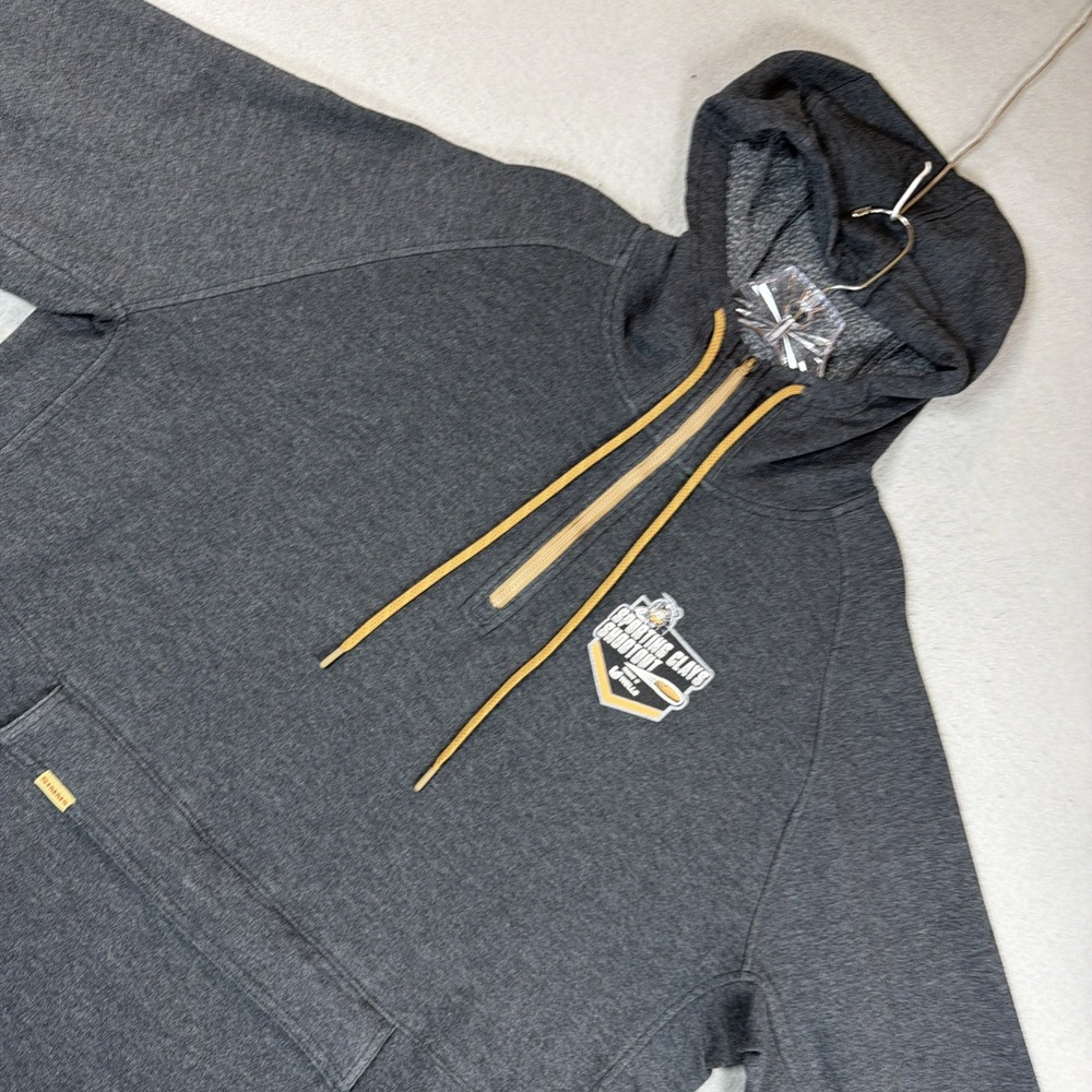 Simms Fishing Men Gray Graphic Logo Pullover 1/4 Zip Hoodie Sweatshirt XXL